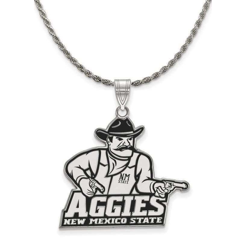 Sterling Silver New Mexico State Xl Enamel Pendant Necklace - 18 Inch